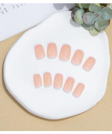 Sethexy Short Square False Nails - 24PCS Acrylic French Press-On Nails for Women & Girls - Pearly Finish - Buy Online on GoSupps.com