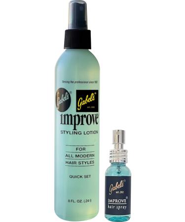 Improve Gabel s Styling Lotion Hair Spray Quick Set 8oz (Green) 1oz (Blue) Authentic Gabel's Manufacturer Direct 8ozGreen 1ozBlue