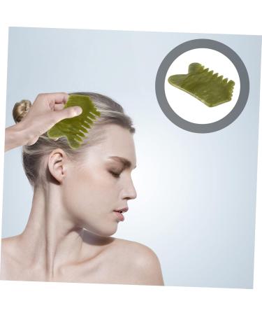 Plafope Xiuyan Jade Massage Comb - Premium Jade Hairbrush & Scalp Massager for Skin Care & Relaxation - Buy Online on GoSupps.com
