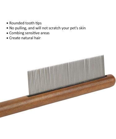 Cyrank Cat Combs - Stainless Steel Pet Comb with Wooden Handle for Cats Dogs & Rabbits | International Shipping Available - Buy Online on GoSupps.com