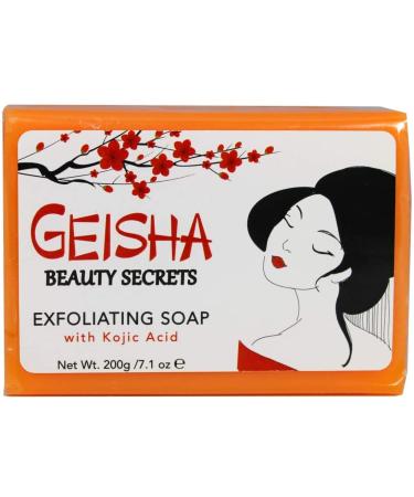 Geisha  Kojic Acid Soap - 7 oz / 200g - BIG SIZE Skin Brightening Bar  Helps to Reduce Pigmentation on: Face  Body  Hands  Knuckles  with Coconut Oil  7.1 Ounce (Pack of 1)