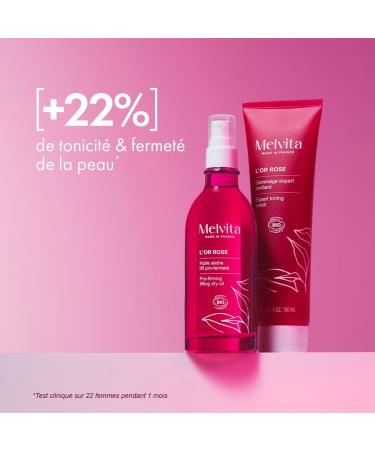Melvita - Rose Gold Toning Expert Scrub - 99% Natural Firming Slimming Body Scrub - Certified Organic - Vegan Formula - Gently exfoliates firms and smoothes skin - Tube 150 ml - Buy Online on GoSupps.com
