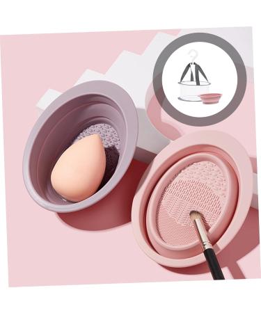 minkissy 2 Sets Makeup Brush Cleaning Hanging Drying Hanger Folding Drying Rack Make up Brush Cleaner Silicone Makeup Mat Laundry Drying Rack Collapsible Powder Puff Wash Bowl Fabric - Buy Online on GoSupps.com
