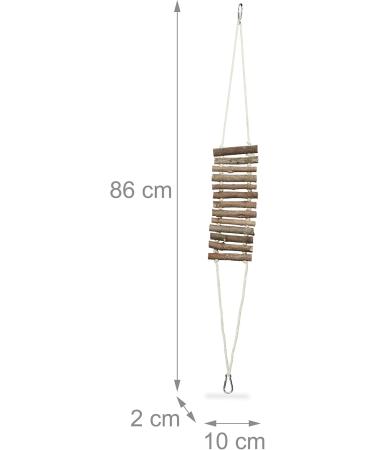 Relaxdays Bird Toy Ladder Set of 2 | Natural Wood Bird Cage Accessories for Budgies & Canaries - Buy Online on GoSupps.com