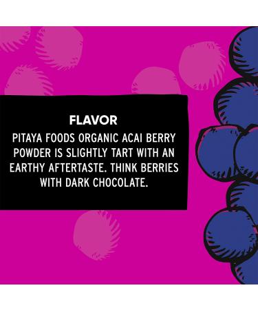 Organic Freeze Dried Acai Berry Powder - USDA Certified, Gluten Free, Dairy Free, Vegan, Kosher (4 oz) - Pitaya Foods - Buy Online on GoSupps.com