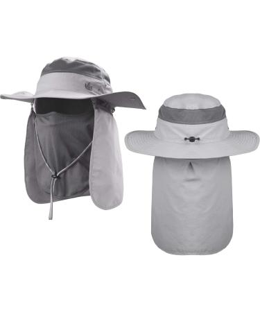 Buy The Friendly Swede UV Protection Sonnenhut - 2-Pack Safari & Fishing Hats for Men & Women | UPF 50 Gray with Neck Protection - Buy Online on GoSupps.com