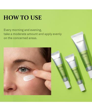 COSNORI Avocado Eye Cream - Organic Nourishing Face & Eye Treatment - Anti Wrinkle, Depuffing & Irritation Free - 1.01 oz - Buy Online on GoSupps.com