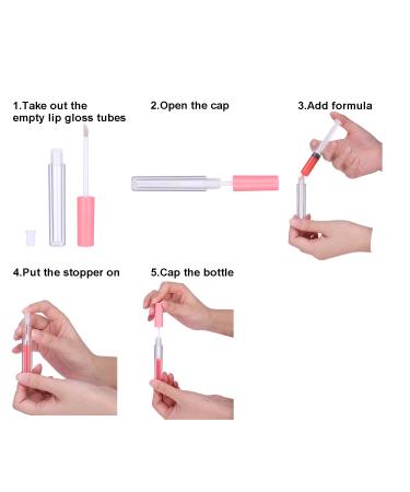 20Pcs 1.3ml Pink Lip Gloss Tubes with Wand - Refillable DIY Lip Gloss Containers - Buy Online on GoSupps.com