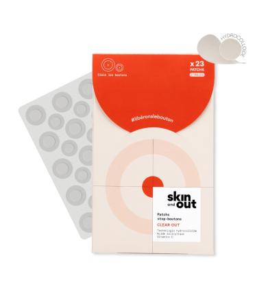 Skin & Out - Patchs stop-boutons ultra-fins x23 - Presque invisibles - Traitement des boutons - Yuka 96/100 - R duction rapide de l'inflammation - Technologie et actifs anti-inflammatoires - Vegan Lot de 23