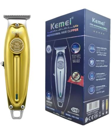 Kemei Professional Hair Clippers Beard Trimmer - Cordless Gold T-Blade Outliner for Men - Barber Grade Electric Clippers - All-in-One Grooming Solution - Buy Online on GoSupps.com