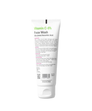 Cos-IQ 5% Vitamin C Face Wash for For Glowing & Brightening Skin | All Skin Types | Fight Dark Spots Acne & Pimples Brighten Skin Clears Dirt & Oil Control| Multi-Action Formula| Women & Men| 100ml - Buy Online on GoSupps.com