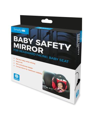 Simply BSM02 Adjustable Baby/Child Safety Car Mirror 165 x 165 mm for Forward Facing Child Seat Increase Visibility Universal Easy To Fit & Remove