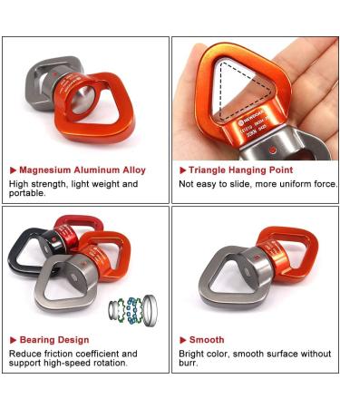 Buy Newdoar Swing Swivel 30kn CE-Certified Rotator Spinner for Aerial Dance Yoga Hammocks & Climbing - Silver Orange - Buy Online on GoSupps.com