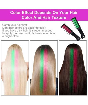 AOOWU 6 Colors Hair Chalk Comb Set - Safe & Non-Toxic Temporary Hair Dye for Girls Kids - Washable Hair Color Brush for Halloween, New Year Party & Cosplay - Buy Online on GoSupps.com