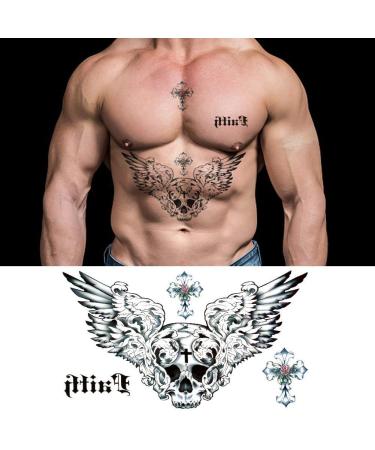 VIWIEU 3D Realistic Chest Temporary Tattoos - 5 Sheets, Large Fake Body Art Stickers for Men, Women, and Teens - Water Transfer Body Art Owls Design - Buy Online on GoSupps.com