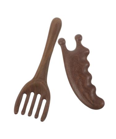 Vaguelly 2pi ces Peigne Grattoir Pour Chevelu Bois De Santal Masseur Chevelu Avec Conception De Grattage Nez Pour Soin Capillaire Quotidien