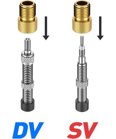 Henmi Bicycle Valve Adapter 2 Series - DV SV to AV | French Valve & Autoventile Adapter | Compatible with Sclaverand & Dunlop - International Shipping - Buy Online on GoSupps.com