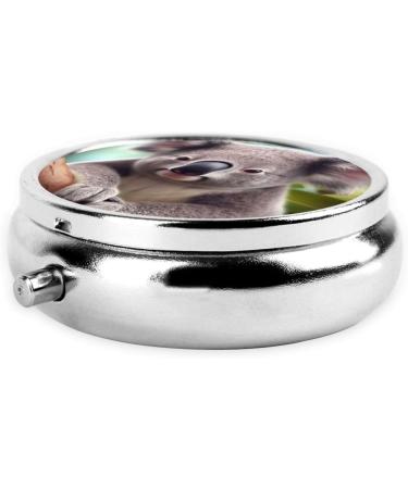 Buy Cute Koala Round Pill Organizer | 3 Compartment Travel Metal Pill Box | Stylish Portable Pill Case for Pocket & Purse - Buy Online on GoSupps.com