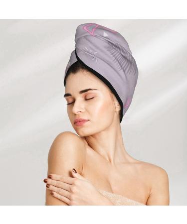 Hair Towel Wrap - Quick Drying Towel Turban with Button | Pink Flamingo Hair Dryer - Buy Online on GoSupps.com