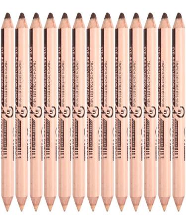 rongweiwang 12 Pieces Eye Brown Pencil Doubleheaded Eyes Liner Concealer Pen Make Up Cosmetics Presents Supplies Professionals Coffee Natural - Buy Online on GoSupps.com
