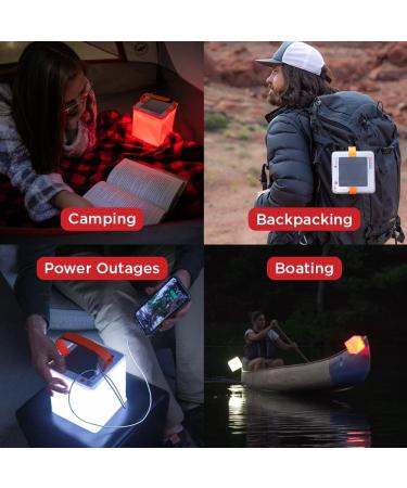 LuminAID Solar Camping Lantern & Phone Charger - Inflatable LED Lamp for Camping, Hiking, Emergency Light - Titan White/Red 300 Lumens - Buy Online on GoSupps.com