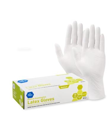Med PRIDE Medical Exam Latex Gloves| 5 mil Thick, Medium Box of 100 Powder-Free Medium/100