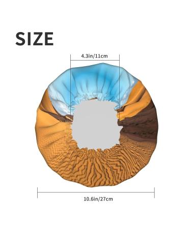 Sahara Desert Sand Dunes Printed Shower Cap - Waterproof, Fits All Head Sizes and Hair Textures for Women - Buy Online on GoSupps.com