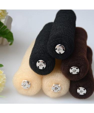 Black Hair Donut Hair Donut Bun Maker Hair Bun Shaper Hair Roll Tool Hair Bun Accessories for Women Nylon Hair Band with Buckle Lazy Hair Rings Tool - Buy Online on GoSupps.com
