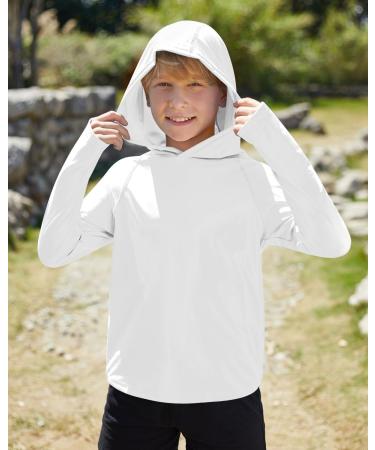 BesserBay Boys UV Shirt Long Sleeve Hood UPF50+ Rashguard - Kids Size 120-160 - White 150 | International Shipping Available - Buy Online on GoSupps.com