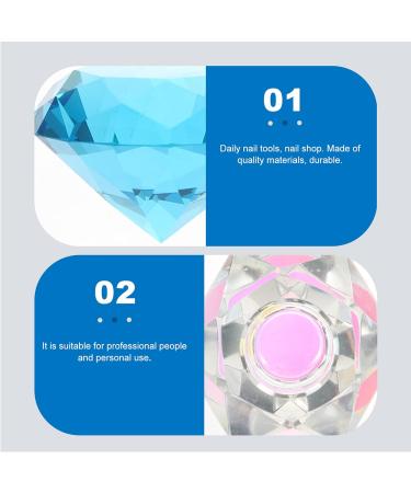 FRCOLOR 3 Pcs Nail Art Crystal Cup Glass Containers with Lids Glass Tumbler Clear Cups Glass Diamond Dappen Dish Crystal Dappen Dish Nail Dappen Dish Manicure White Crystal Vegetable Bowl 5.5x5.5cmx3pcs Bluex3pcs - Buy Online on GoSupps.com