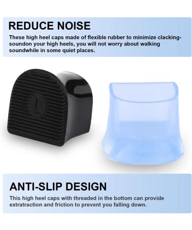 AIEX 12 Pairs High Heel Protectors - Black & Clear Semicircle Caps for Grass & Gravel - 6 Sizes for Stable Walking - Ideal for Weddings & Outdoor Activities - Buy Online on GoSupps.com