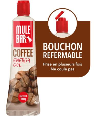 MULEBAR - Box of 24 Energy Gels - Coffee - Energizing - Ultra Caffeinated - 2IN1 - Pure or Diluted Gel - Easy to Digest - 100% Natural and Vegan - 37gr - Buy Online on GoSupps.com
