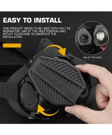 Oarea Tactical Half Face Gas Mask - Respiratory Protection with Exchange Filter for Military Airsoft & Paintball - MA-119-BK - Buy Online on GoSupps.com