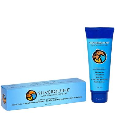 Silverquine Advanced Active Hydrogel Wound and Skin Care for Dogs Cats Horses Protects and Fast Healing from Cuts Hotspot Burns Scratches Skin Irritation Soothing Gel Vet Recommended 1.5oz
