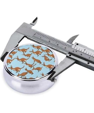 Funny Kangaroo Zoo Round Pill Box - 3 Compartment Portable Travel Medicine Organizer | Mini Decorative Pocket Purse for Tablets & Vitamins - Buy Online on GoSupps.com