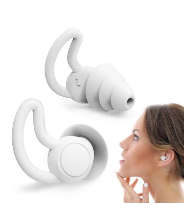 Reusable Safe Silicone Earplugs Noise Cancelling Ear Plugs for Sleeping (Reduce 40dB) High Fidelity Earplugs for Musicians Concerts Construction Motorcycle Shooting Sleeping Hearing Protection (Gray)