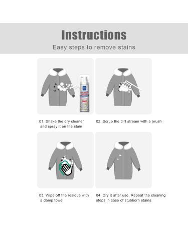 Dry Cleaning Spray - Dry spott Cleaner For Clothes | spott Remover Dry Cleaner | Dry Cleaning Agent For Clothing Oil Stain | Dry Care Stain Remover For Clothing Oil Stains | Dry Cleaning Agent Spray - Buy Online on GoSupps.com