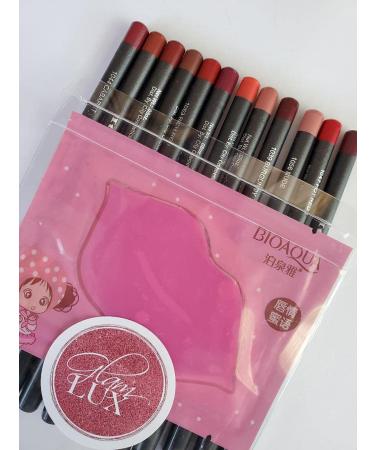 Glam Lux Italia Deluxe Ultra Fine Lip Liners Set of 12 Bundle with Hydrating Face Mask - Buy Online on GoSupps.com