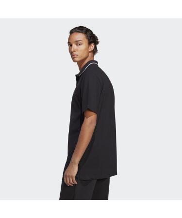 Buy Adidas Male Adult Essentials Piqu Polo Shirt - Black Short Sleeve Size L | International Shipping Available - Buy Online on GoSupps.com