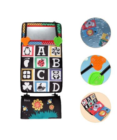 Toddmomy 6-Piece Crinkle Black Infant Activity Set | Educational Baby Bite Rings Reflective Bathroom Mirror & Colorful Fabric Book for Newborn Girls | Developmental Playtime Toys 60x26cm - Buy Online on GoSupps.com