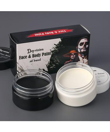 Professional Oil-Based Face Paint for Kids and Adults - Halloween SFX Makeup - 30g Black & White Set - Buy Online on GoSupps.com
