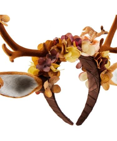 TQUXNGA Aesthetic Antler Headband for Christmas Reindeers Antler Hairhoop Holiday Headpiece Halloween Cosplay Costume Hair Decor Brown A - Buy Online on GoSupps.com