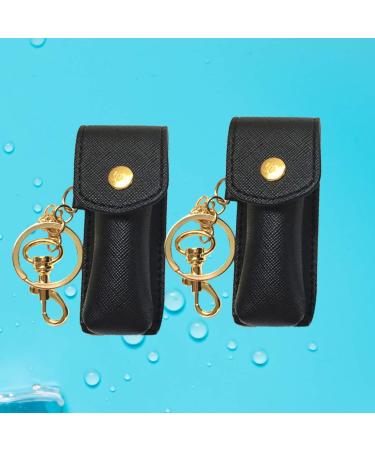 Black Keychain Holder Set - 2 Lipstick & Lip Balm Holders with Keychain | Stylish & Functional Organizer - Buy Online on GoSupps.com