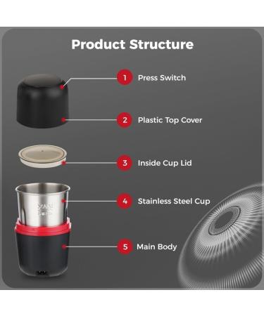 Electric Pill Crusher Grinder - 150W Stainless Steel Blades | Multifunctional Home Use | Black - Buy Online on GoSupps.com