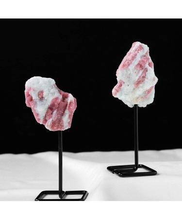 Crystal Rough Natural Rough Stones Pink Tourmaline with Display Stand Pink Crystal Original Speciment Raw Tourmaline of Plum Blossom for Home Decor Jewelry DIY Reiki Wicca Stone Set - Buy Online on GoSupps.com