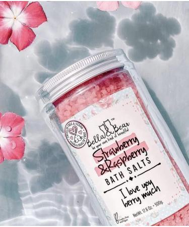 Bella & Bear Strawberry & Raspberry Bath Salts 17.6oz | Detox Foot Soak with Fruity Scent - Buy Online on GoSupps.com