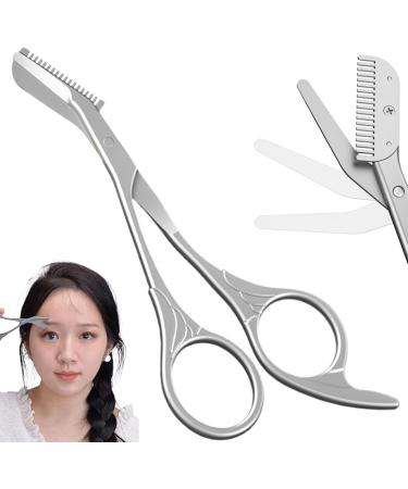 Eyebrow Scissors with Comb 5.63" Stainless steel Brow Scissors Rustproof Eye Brow Trimmer for Ladies Trimming Scissors with Non slip Handle for Home Travel - Buy Online on GoSupps.com