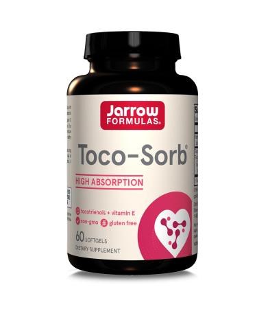 Jarrow Formulas, Toco-Sorb, Mixed Tocotrienols & Vitamin E, 60 Softgels, Laboratory Tested, Gluten Free, Soy Free