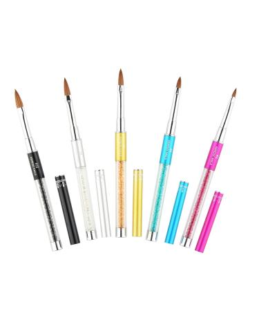 KEMEISI Rhinestone Metal Handle Kolinsky Acrylic Nail Brush - Size 2 - Salon Quality 3D Art Nails Design - Pack of 1 - Buy Online on GoSupps.com