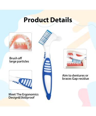 TYVOM 4PCS Denture Brush Set - Dual Head Premium Hygiene Toothbrushes for Cleaning Retainers and False Teeth - Buy Online on GoSupps.com